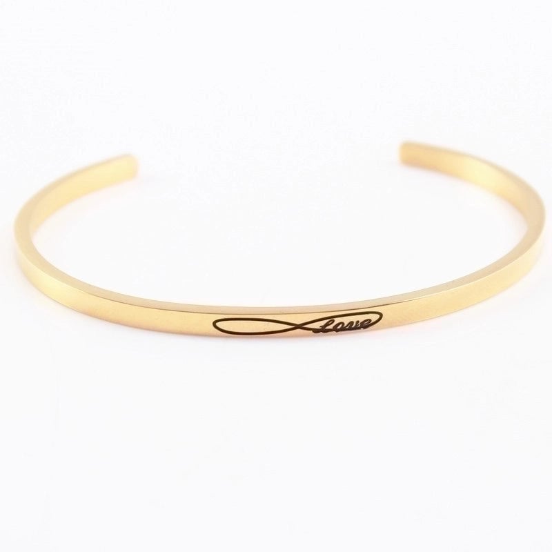 2 Pieces Casual Minimalist Letter 304 Stainless Steel Stainless Steel Bracelets In Bulk