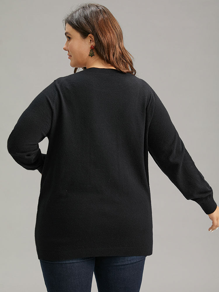Supersoft Essentials Christmas Elk Letter Crew Neck Pullover