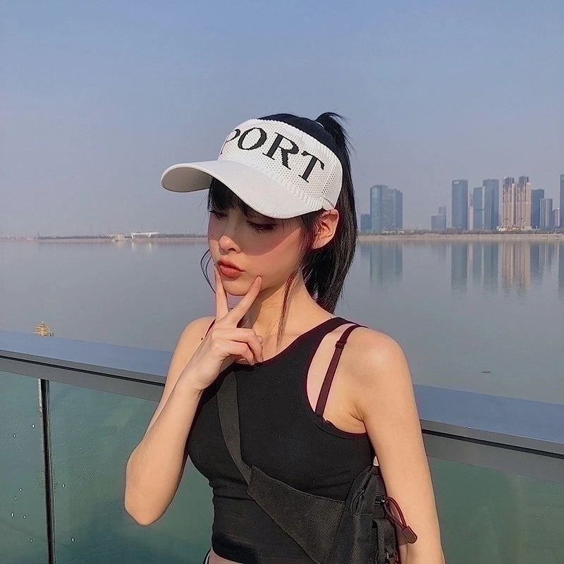 Fashion Empty-top Knitted Breathable Sunscreen Cap