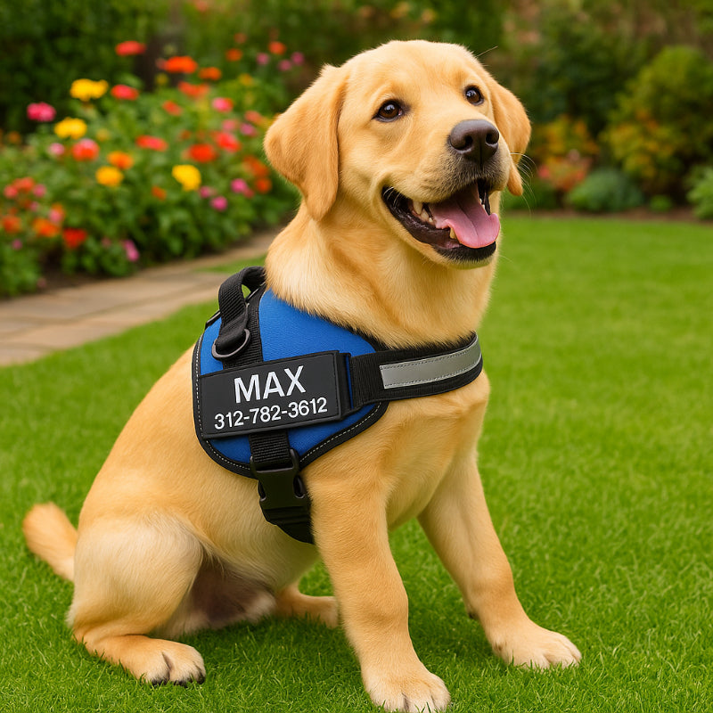 Personalized No Pull Dog Harness With Name And Number