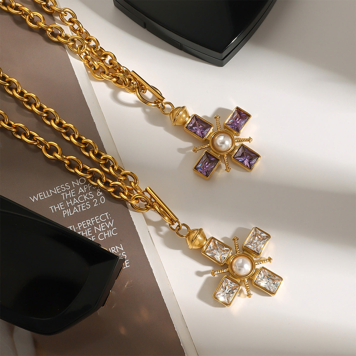 Jie Ding Cross Titanium Steel Necklace Jewelry Pendant Stainless Steel