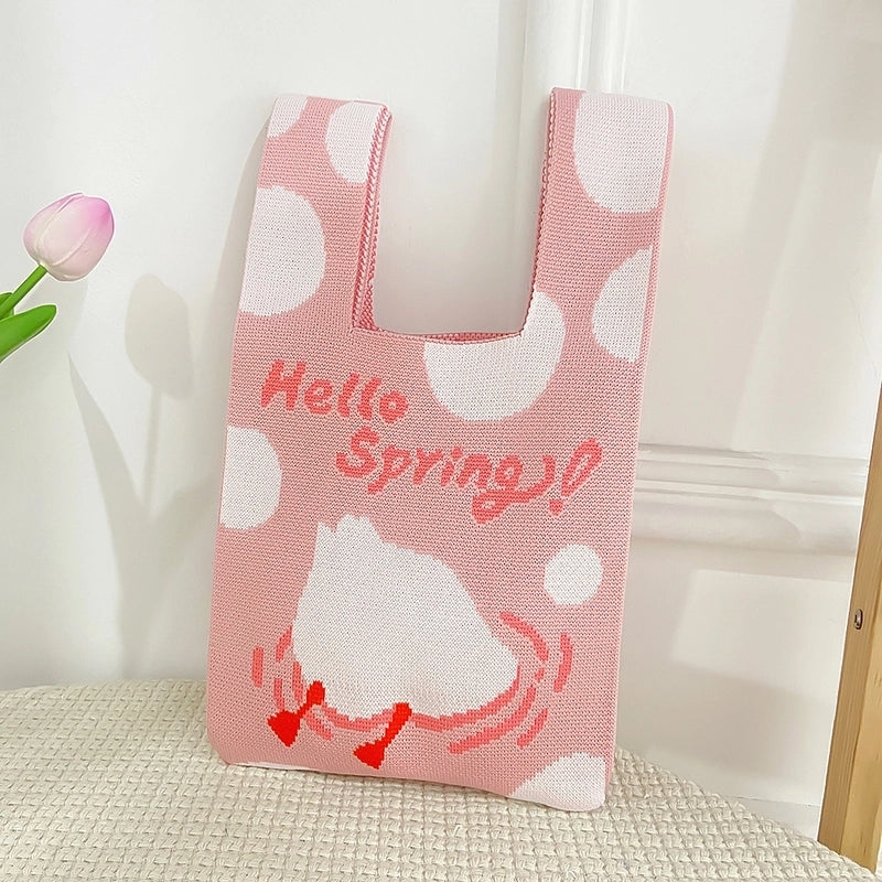 Women's Medium Polyester Animal Cartoon Flower Cute Classic Style Lock Clasp Handbag