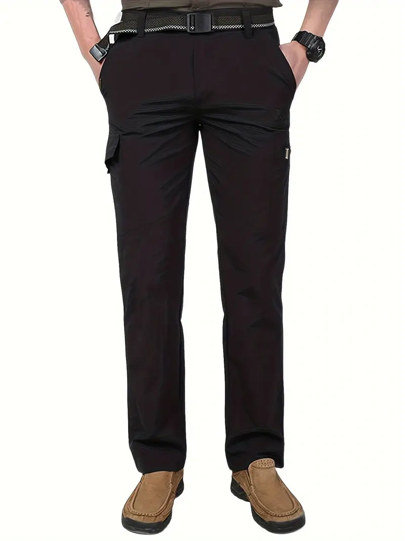 Men's Breathable Summer Casual Trousers with Multi-Pocket Design