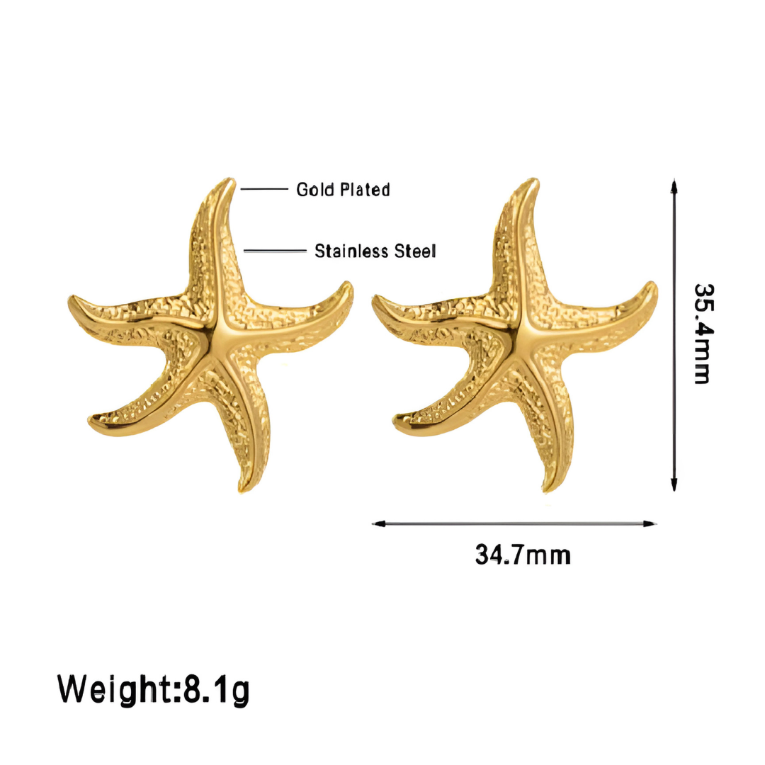 Oversized starfish studs - Gold