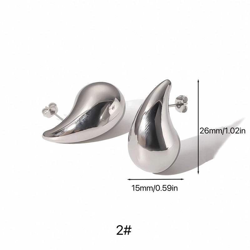 1 Pair Minimalist Classic Style Water Droplets Plating 316L Stainless Steel  18K Gold Plated Ear Studs