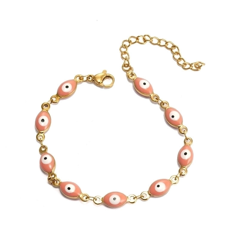 Ethnic Style Devil's Eye Stainless Steel Enamel Bracelets