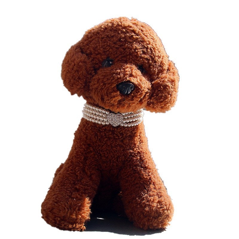 Heart Pattern Pearl Dog Cat Collar