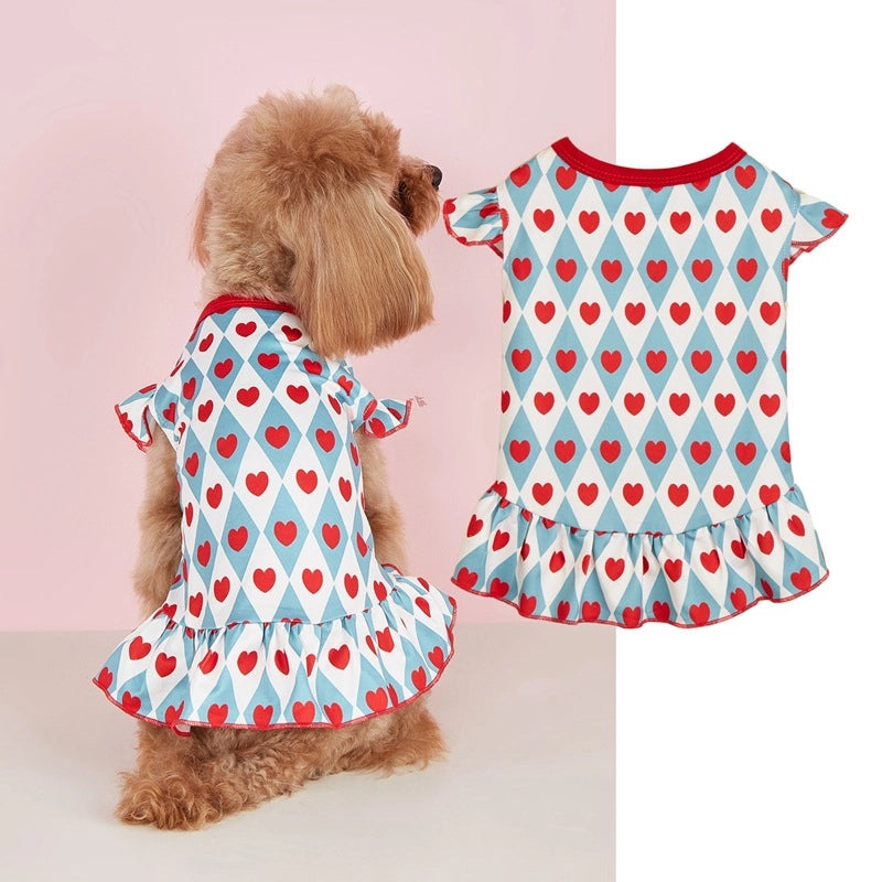 Cute Polyester Heart Shape Pet Clothing