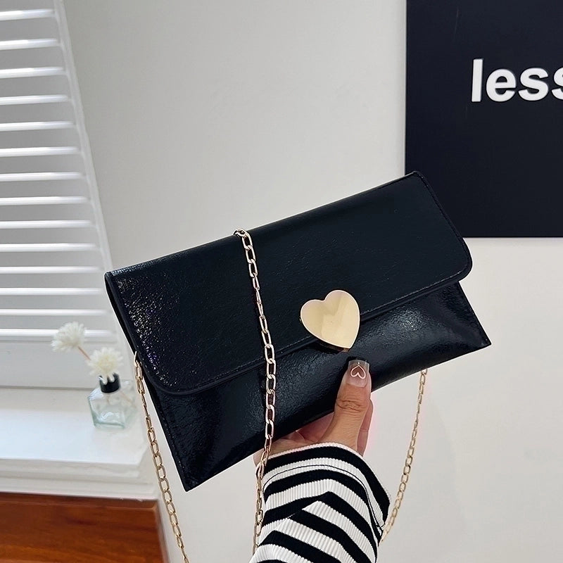 Women's Pu Leather Color Block Classic Style Square Flip Cover Shoulder Bag
