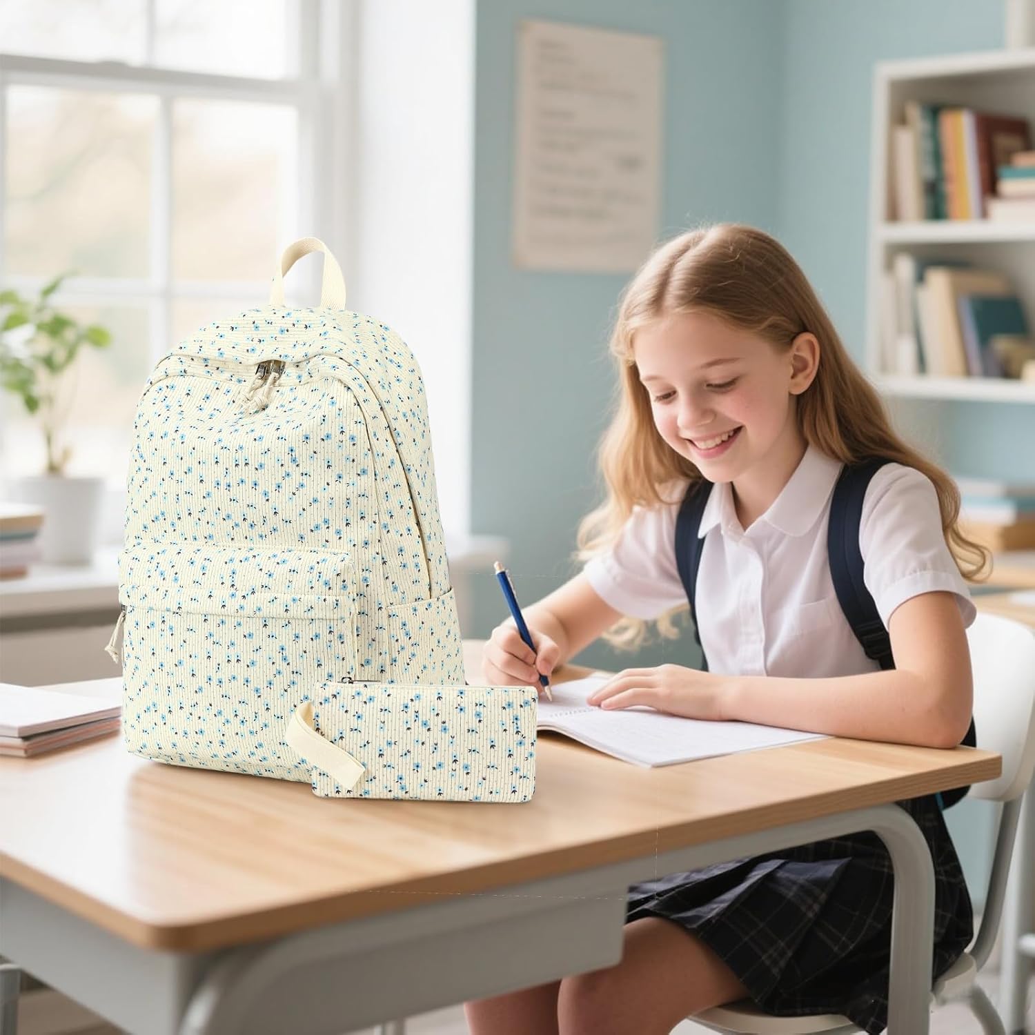 Bluboon School Backpack Teens Girls Boys Kids School Book Bags with Lunch Box Pencil Bag