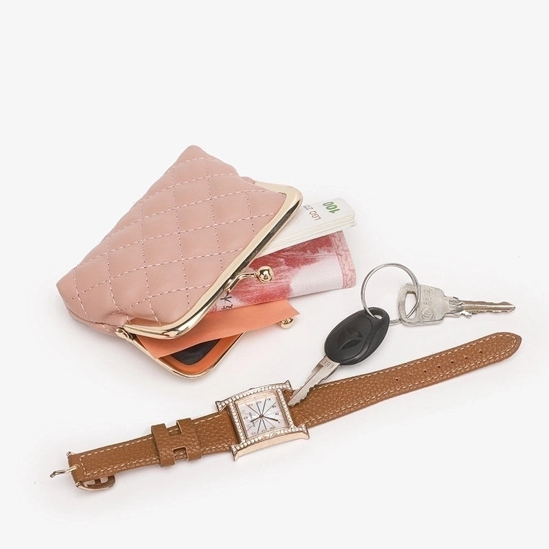 Women's Solid Color Pu Leather Clipped Button Wallets
