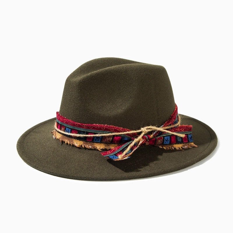 Unisex Casual Elegant Solid Color Flat Eaves Fedora Hat
