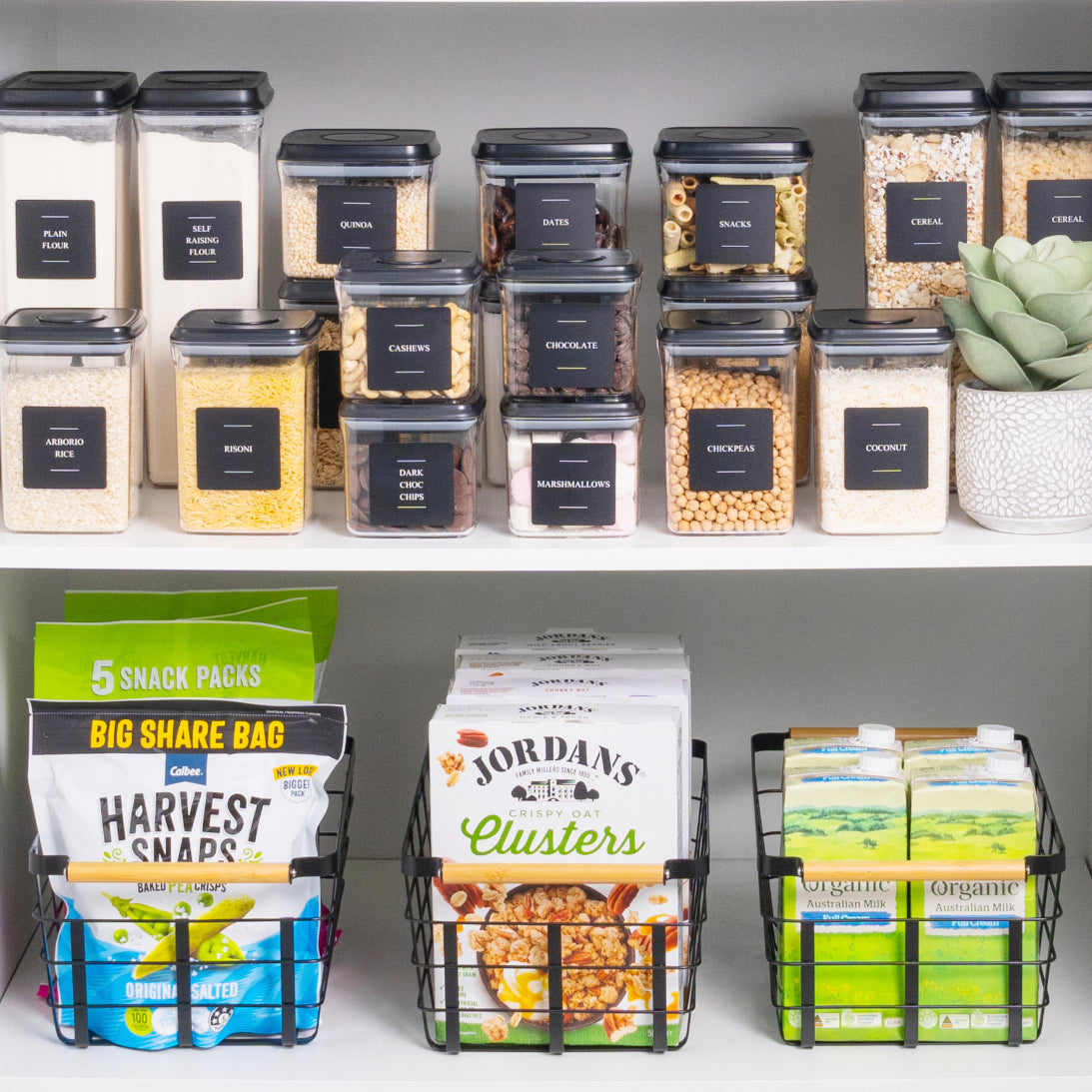 Metal Storage Basket - 6 Set Black