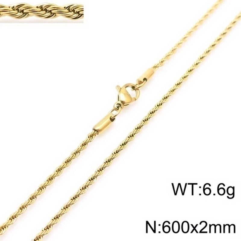 Minimalist Twist 201 Stainless Steel Plating Stainless Steel Necklaces