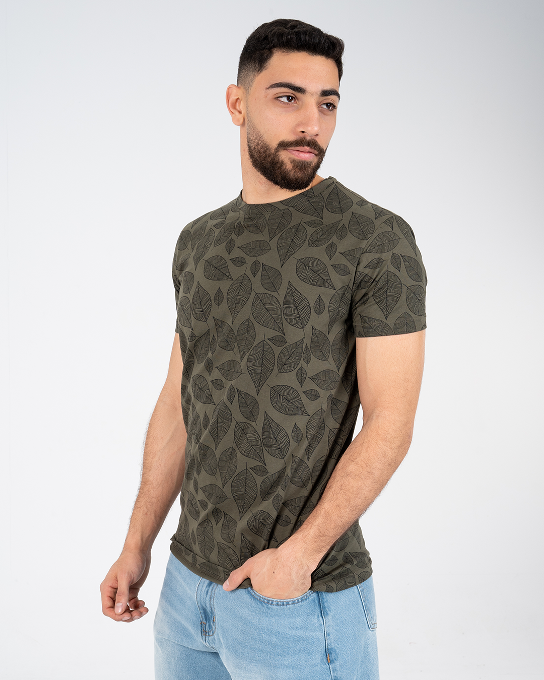Leaf Printed Mens T-shirt
