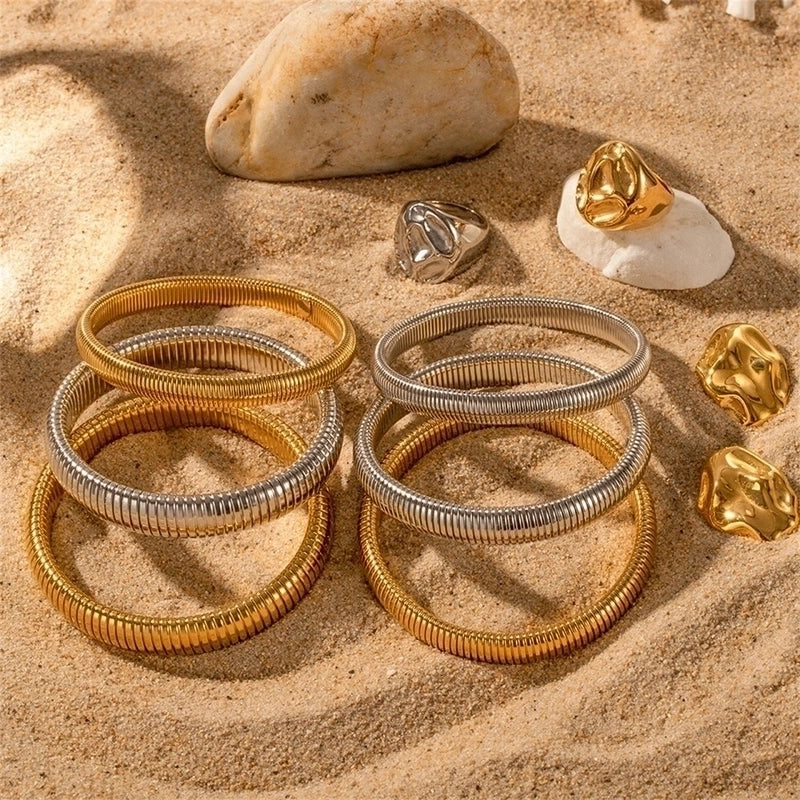 Basic Solid Color Classic Style Solid Color 304 Stainless Steel Wristband In Bulk