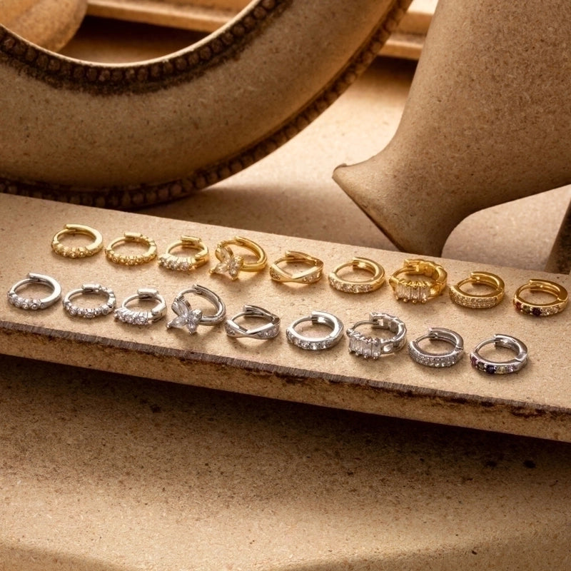1 Piece Minimalist Classic Style Geometric Plating Inlay Copper Zircon 18k Gold Plated Ear Studs