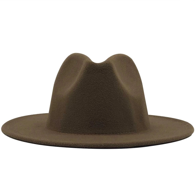 New Multicolor Wide Brim Woolen Hat Jazz Hat