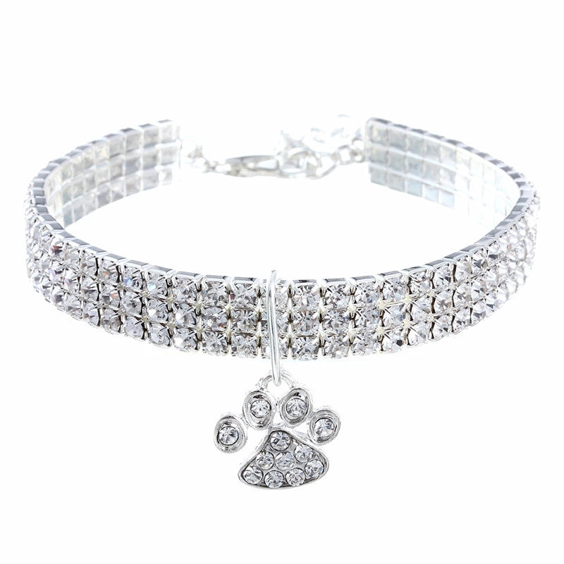 Minimalist Classic Style Alloy Plaid Diamond Pet Collar