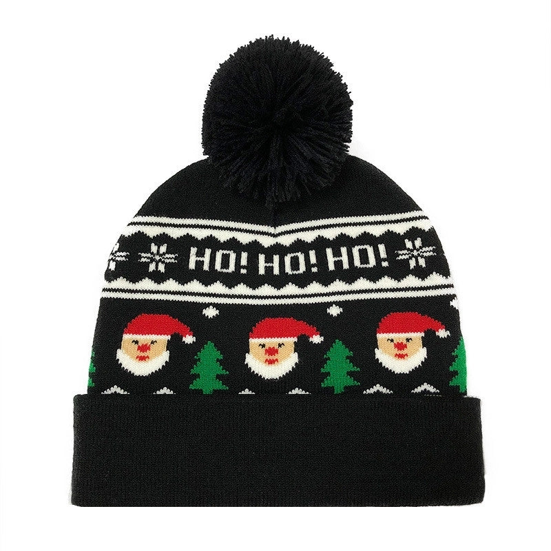 Unisex Fashion Christmas Tree Santa Claus Letter Knit Winter Scarves