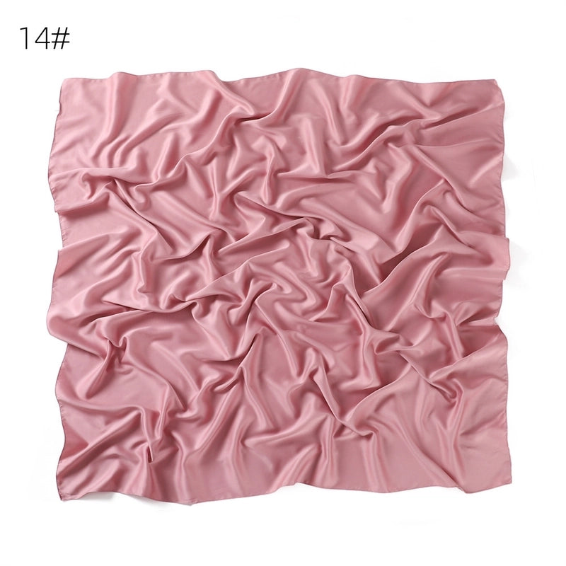 Women's Minimalist Solid Color Satin Silk Scarf