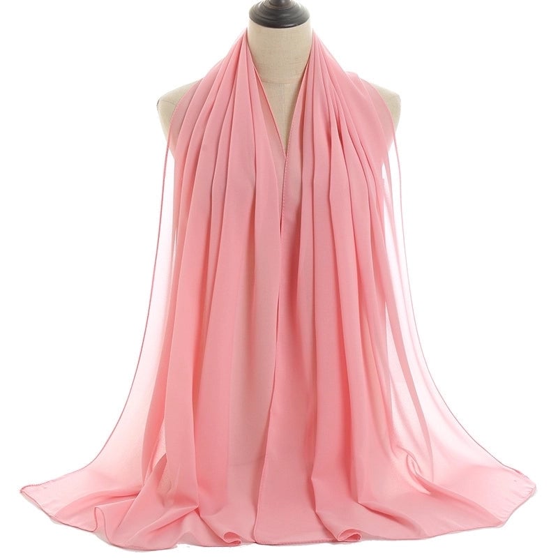 Women's Minimalist Solid Color Chiffon Cotton Linen Scarves
