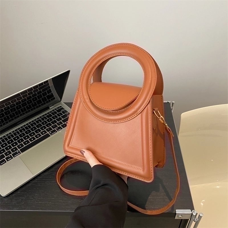 Women's Medium Pu Leather Solid Color Classic Style Flip Cover Crossbody Bag