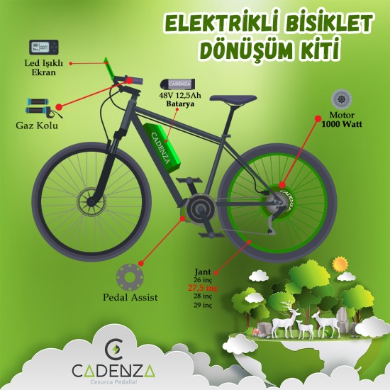 CADENZA E-BİKE 1000W 48V12,5AH XC75 HİDROLİK