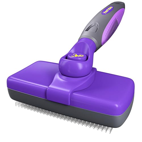 Hertzko Dog & Cat Brush, Cat & Dog Grooming, Self Cleaning Slicker Bru