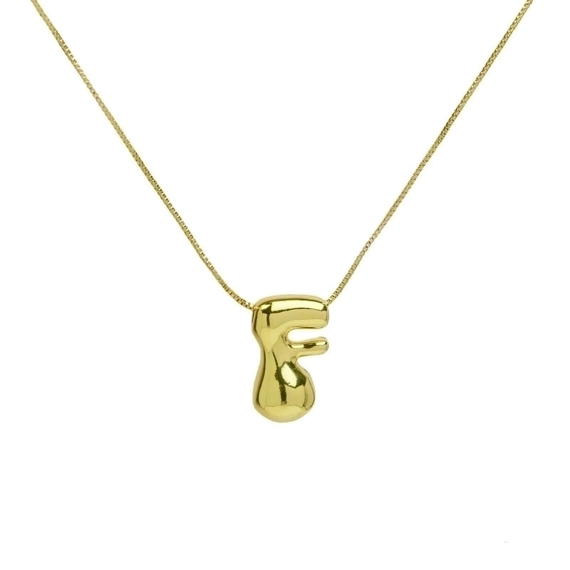 Copper 18K Gold Plated Minimalist Letter Plating Pendant Necklace