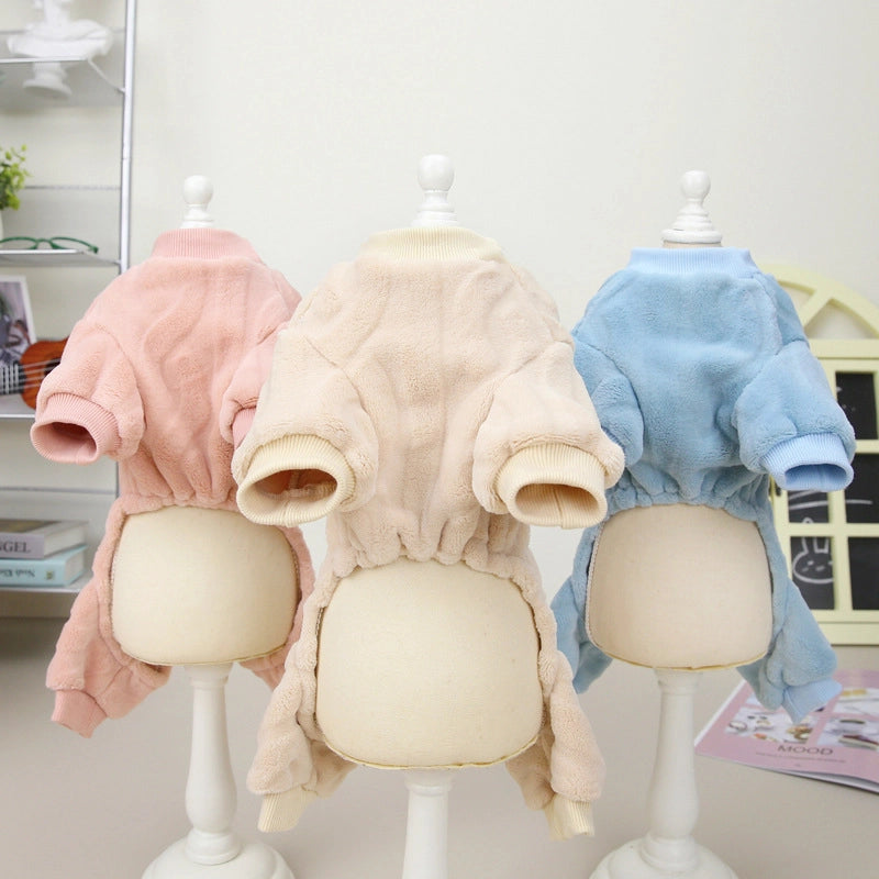 Pet Four Leg Velvet Cat Dog Clothes Autumn And Winter New Four Leg Velvet Pet 22 Twist Four Leg Velvet