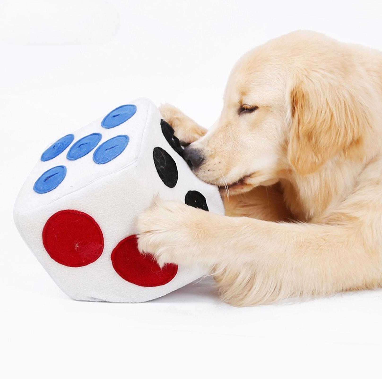 Dice Style Plush Pet Snuffling Toy Dog Intelligence and Slow-Eating Training Toy