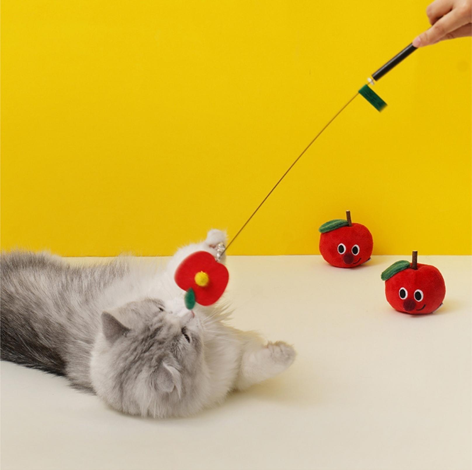 Cute Felt Wool Cat Stick Cat Toy