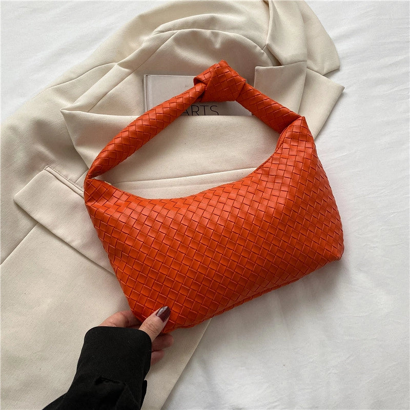 Retro Simple Women's Spring And Summer New Fashion Casual Crossbody Bag Woven Bag Shoulder Underarm Small Square Bag