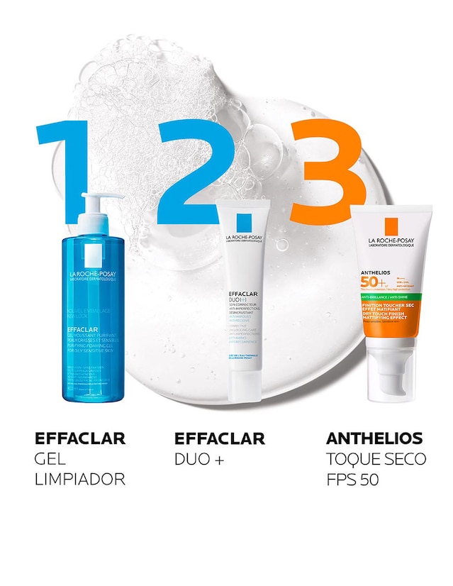 Limpiador facial Purifying Foaming Gel La Roche Posay Effaclar recomendado para purificar