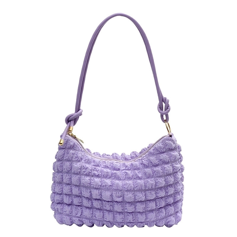 Women's Small Nylon Solid Color Basic Square Zipper Underarm Bag