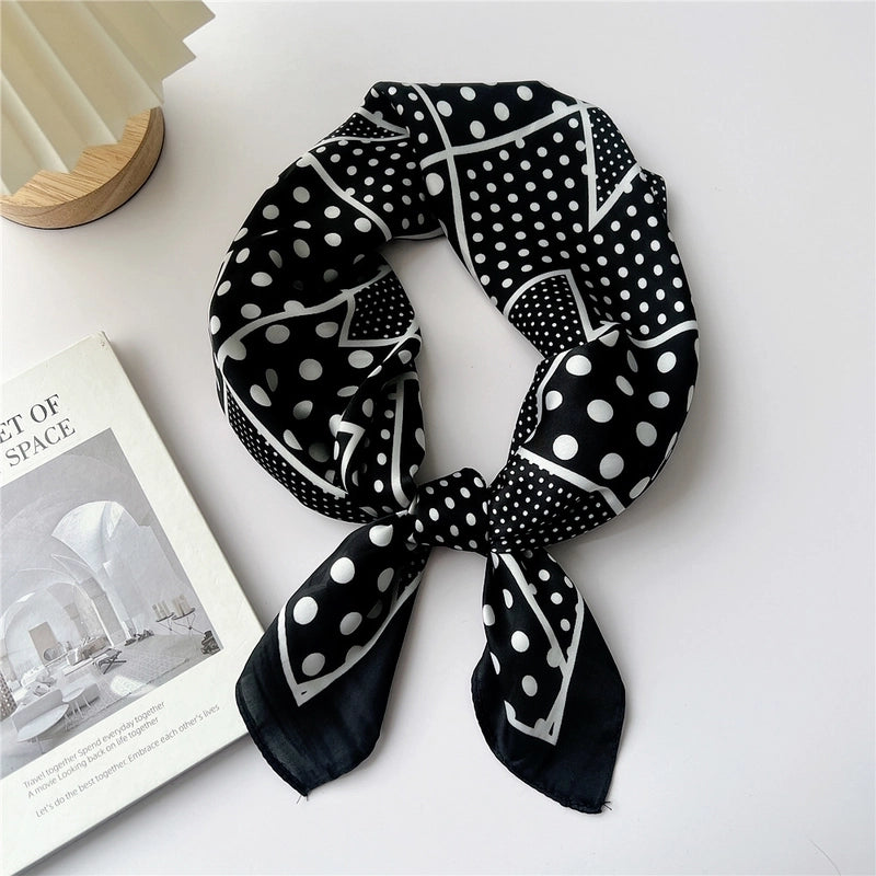 Women's Cartoon Style Cute Minimalist Printing Polyester Printing Silk Scarf