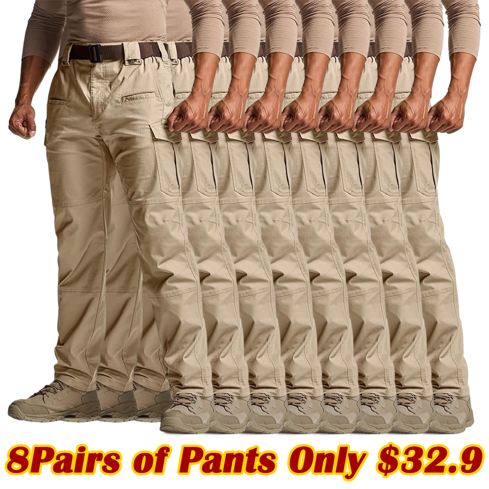 ⚡Last Day Clearance -Men's Flex Stretch Tactical Pants, Water Resistant Ripstop Cargo Pants