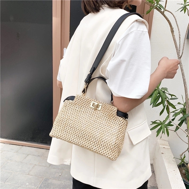 Women's Medium All Seasons Straw Streetwear Straw Bag