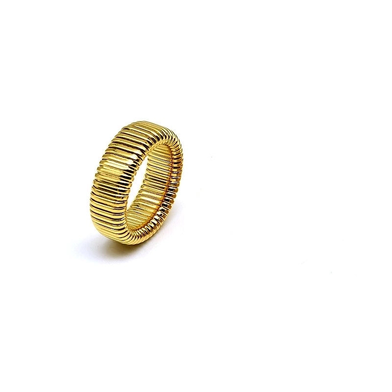 Minimalist Solid Color Titanium Steel 18K Gold Plated Plating Rings