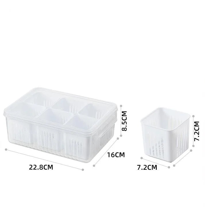 6X PORTIONS REFRIGERATOR STORAGE BOX