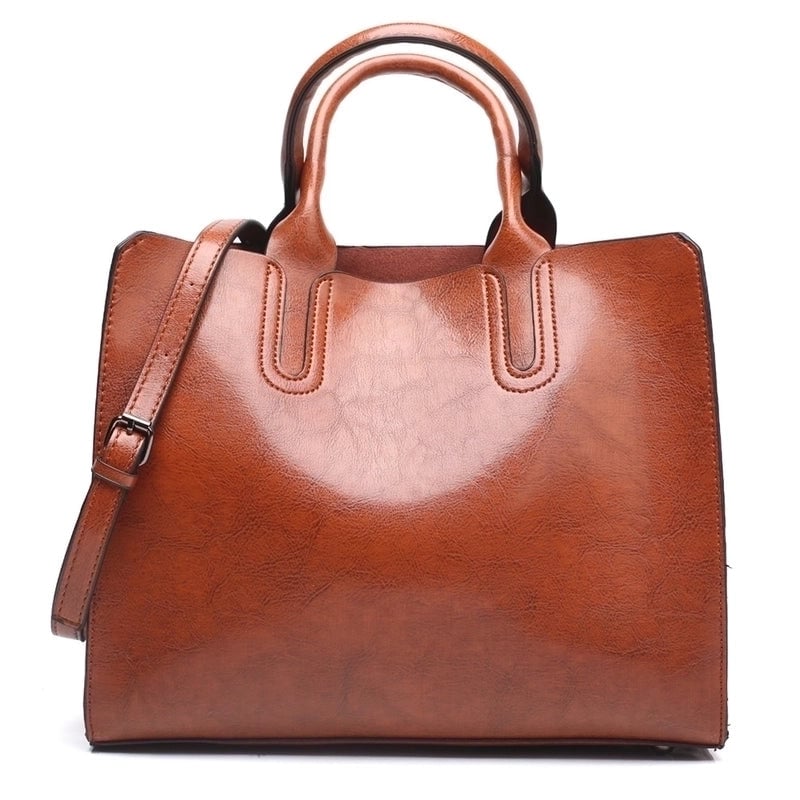 Women's Large All Seasons Pu Leather Solid Color Fashion Square Zipper Handbag