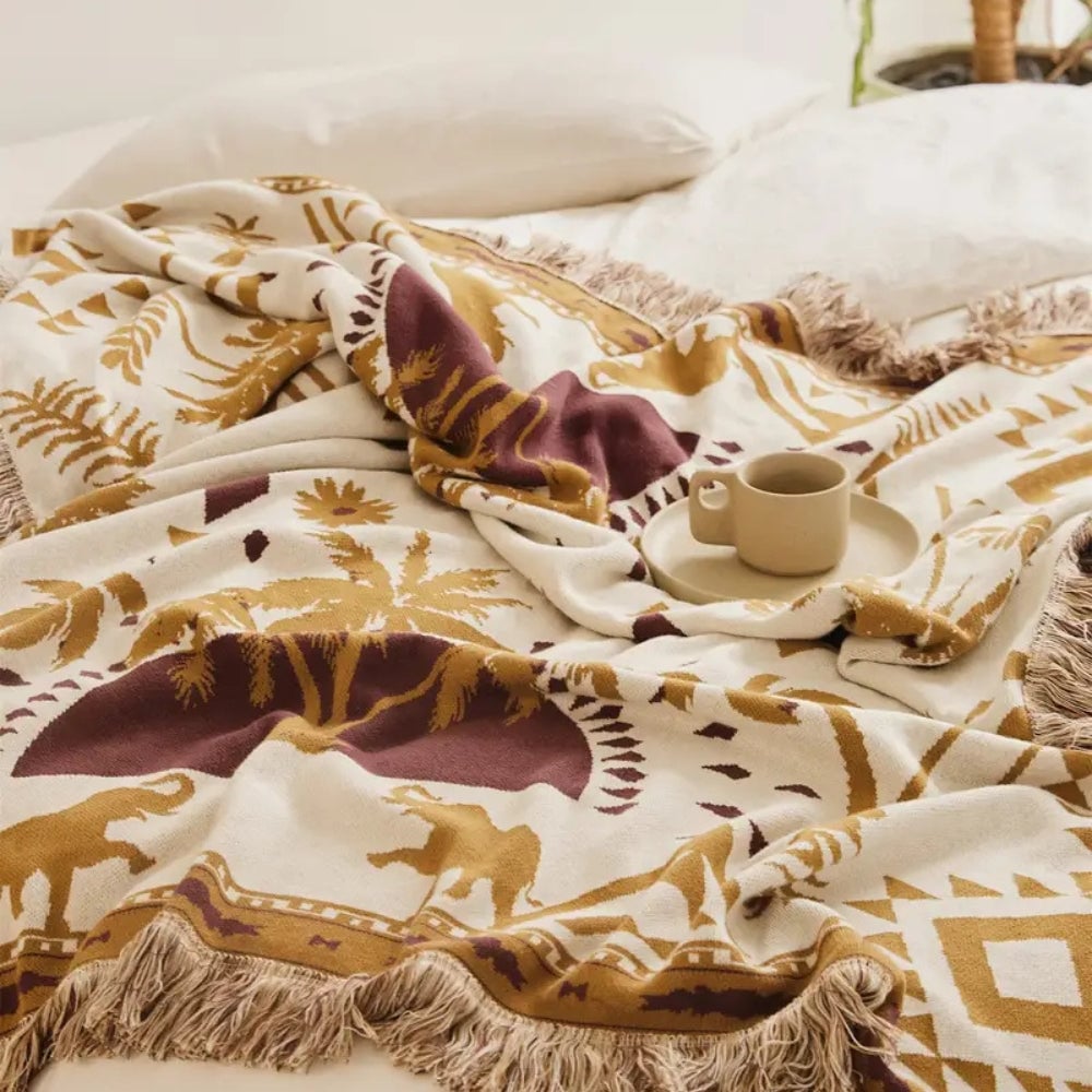 Geometric Knit Blanket