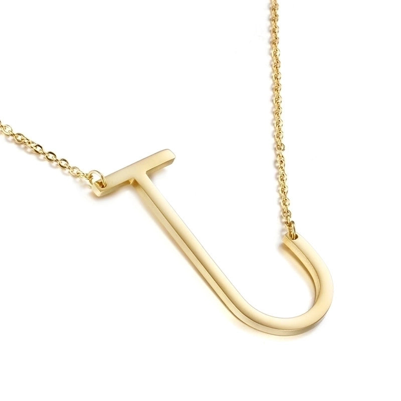 Titanium Steel 18K Gold Plated Minimalist Plating Letter Necklace