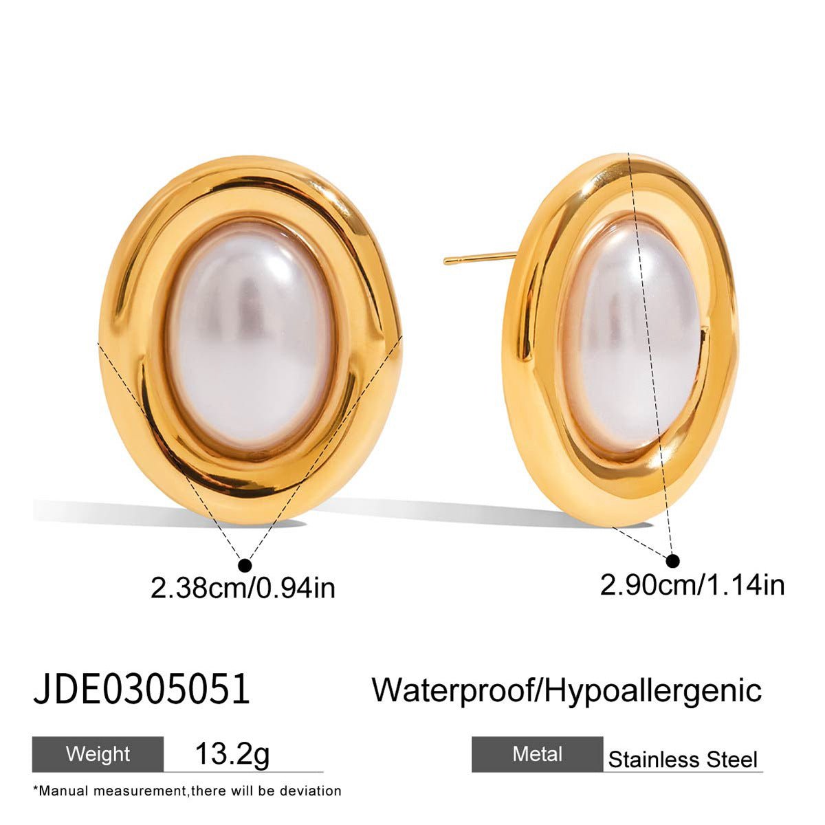 Stainless Steel Retro Pearl Earrings Female Earrings Earrings Titanium Steel
