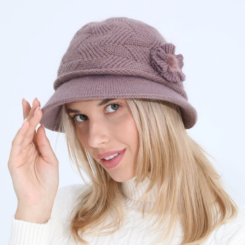 Women's Minimalist Solid Color Flat Eaves Wool Cap
