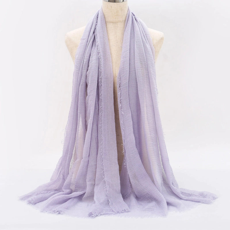 Women's Elegant Minimalist Solid Color Cotton Shawl