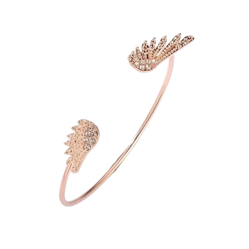 Alloy Gold Plated Silver Plated Fashion Plating Inlay Heart Shape Feather Bow Knot Bangle