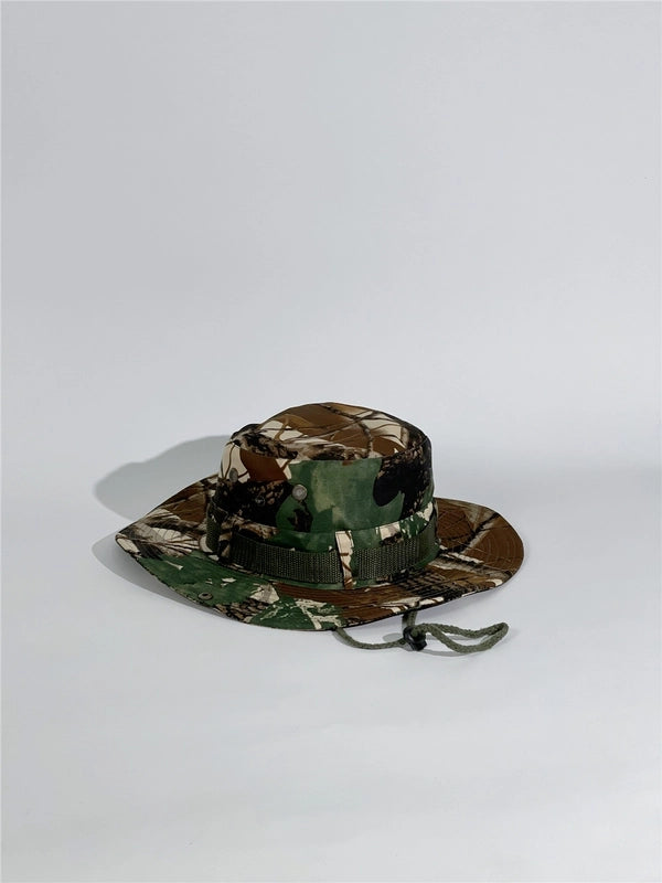 Unisex Tropical Solid Color Wide Eaves Bucket Hat