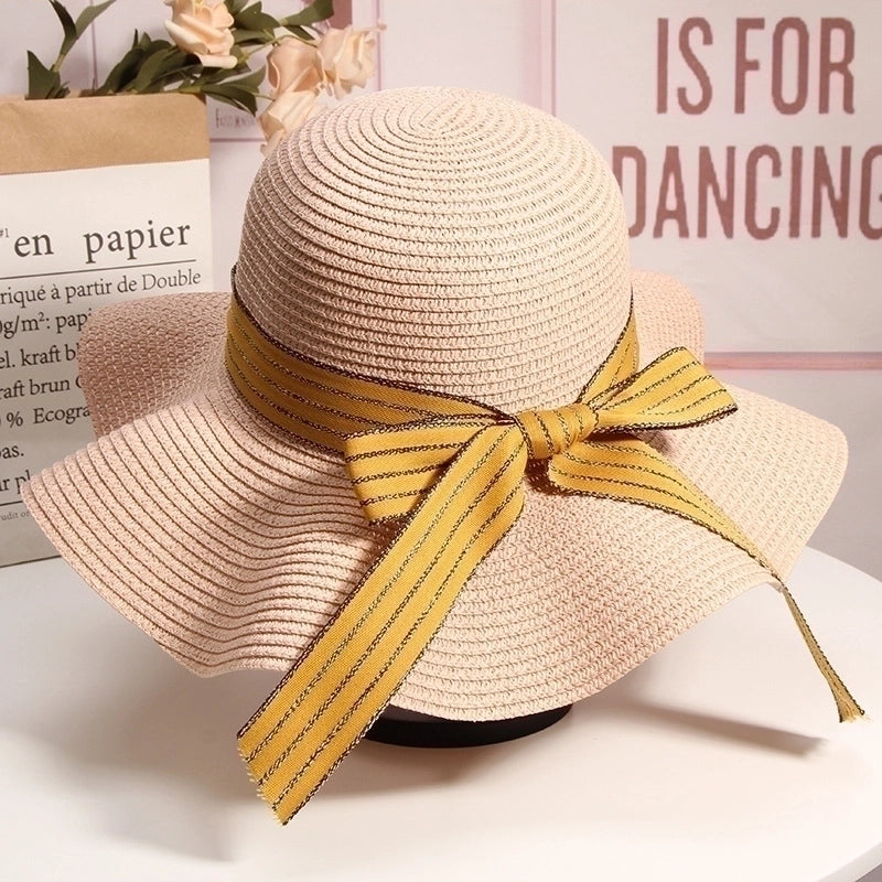 Women's Elegant Minimalist Color Block Wide Eaves Sun Hat